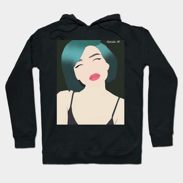 Girl in green hair Hoodie by nataliavxm